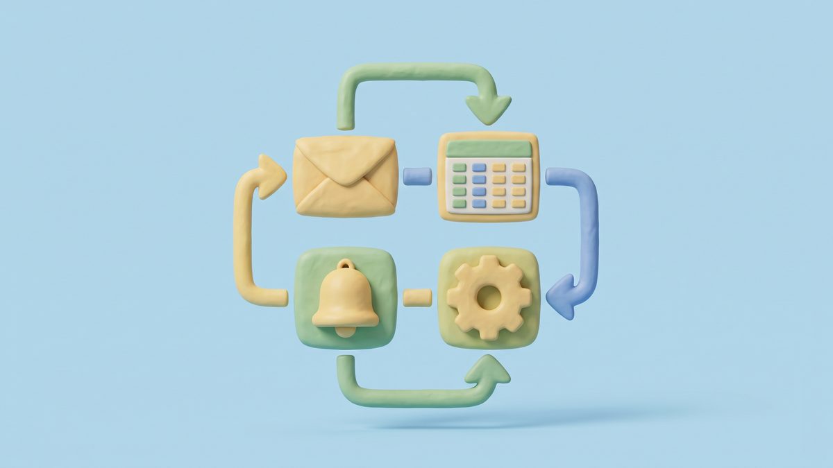 Illustration of an automated marketing workflow